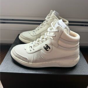 CHANEL Women’s White High-Top Sneakers